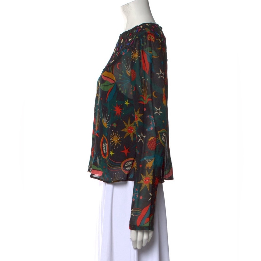 Farm Rio blouse with beadwork (last season) like new worn once size M 8 - Picture 10 of 10